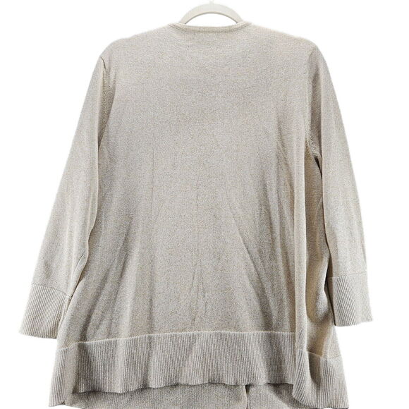 Nu Options Womens Sweater Beige Size 1X Cotton Blend Button Close Long Sleeve - Picture 2 of 12